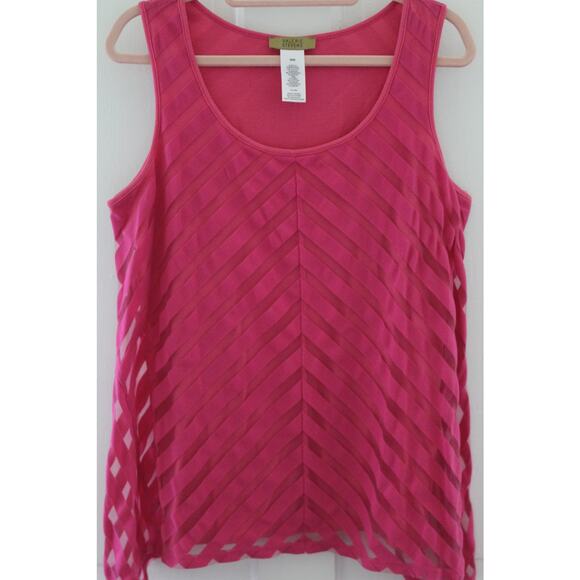 Valerie Stevens Tops - Women's Valerie Stevens Size Medium Tank Top with overlay Beautiful Pink